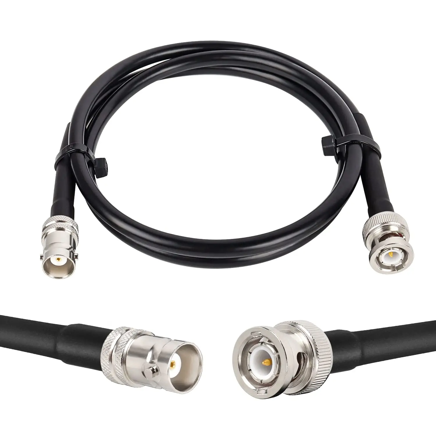 BNC Male to BNC Female Coaxial Cable 50 ohm RG58 Coax Cable Ultra Low Loss BNC Jumper Cable for Antenna, RF Radio, Modem