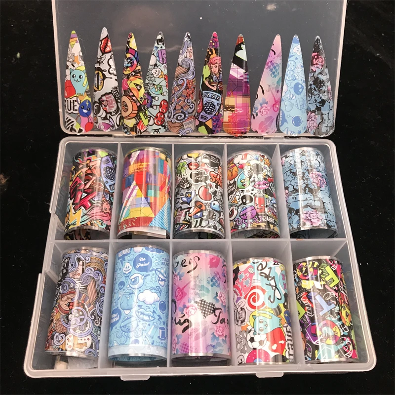 Neue Blumen-Nagelfolien für Transferpapier-Aufkleber, Florale Klebefolien, Frucht-Nagelwraps, Fisch-DIY-Wassermarmor-Nagelkunst-Dekorationen