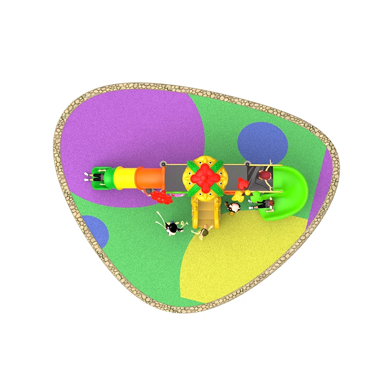 Colorful Outdoor Playground Slide for Kids 3-12 Years LLDPE+Galvanized Pipe Material 5+ Capacity