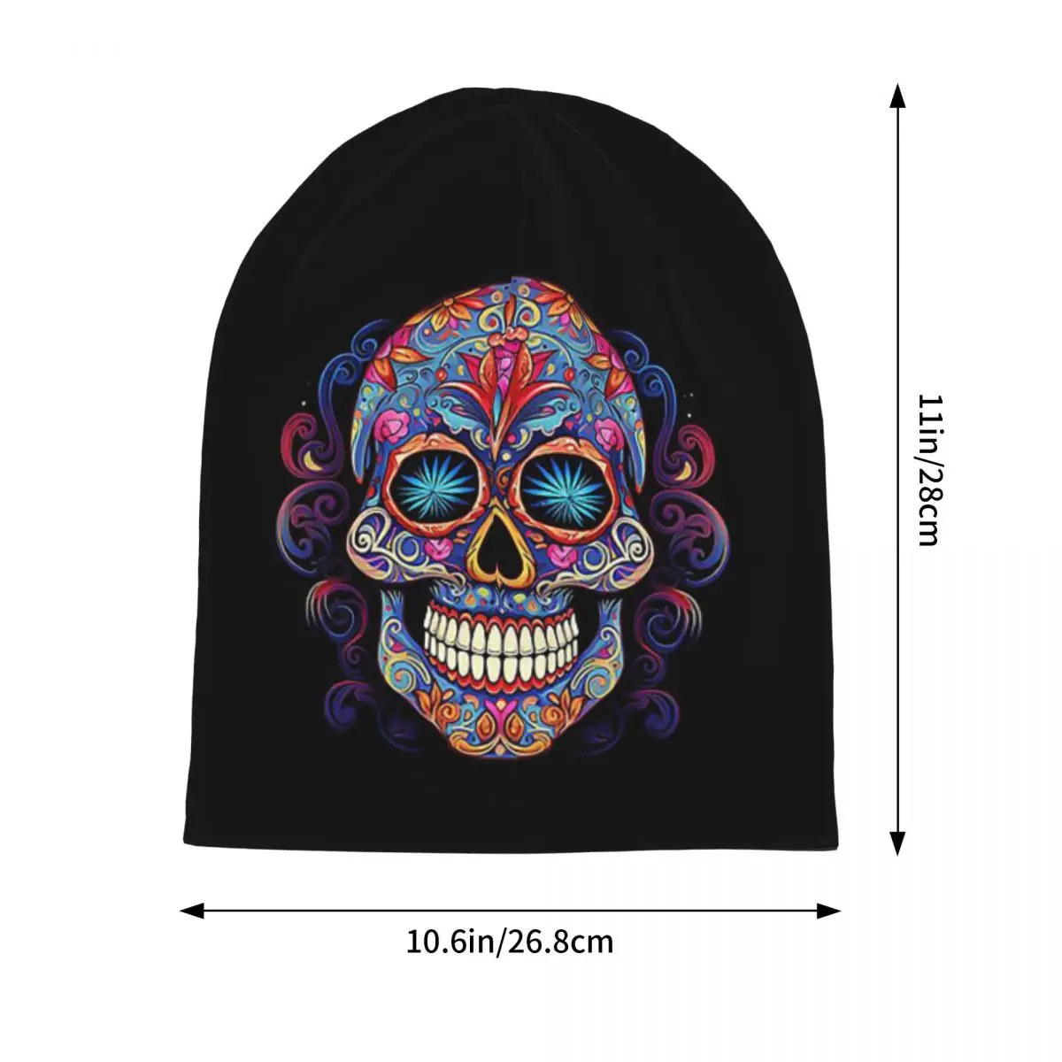 المكسيكي السكر الجمجمة يوم الموتى السكر الجمجمة الدافئة محبوك قبعة الهيب هوب بونيه قبعة الخريف الشتاء في الهواء الطلق قبعة حريمي الكبار