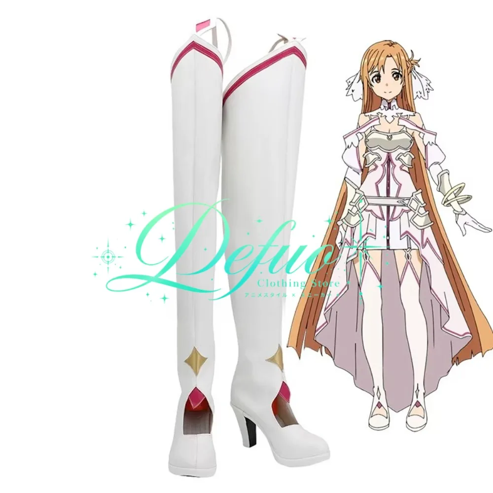 Yuuki Asuna High Heel Cosplay Boots Custom Made for New Year Anime Event and Character Photo Shoot