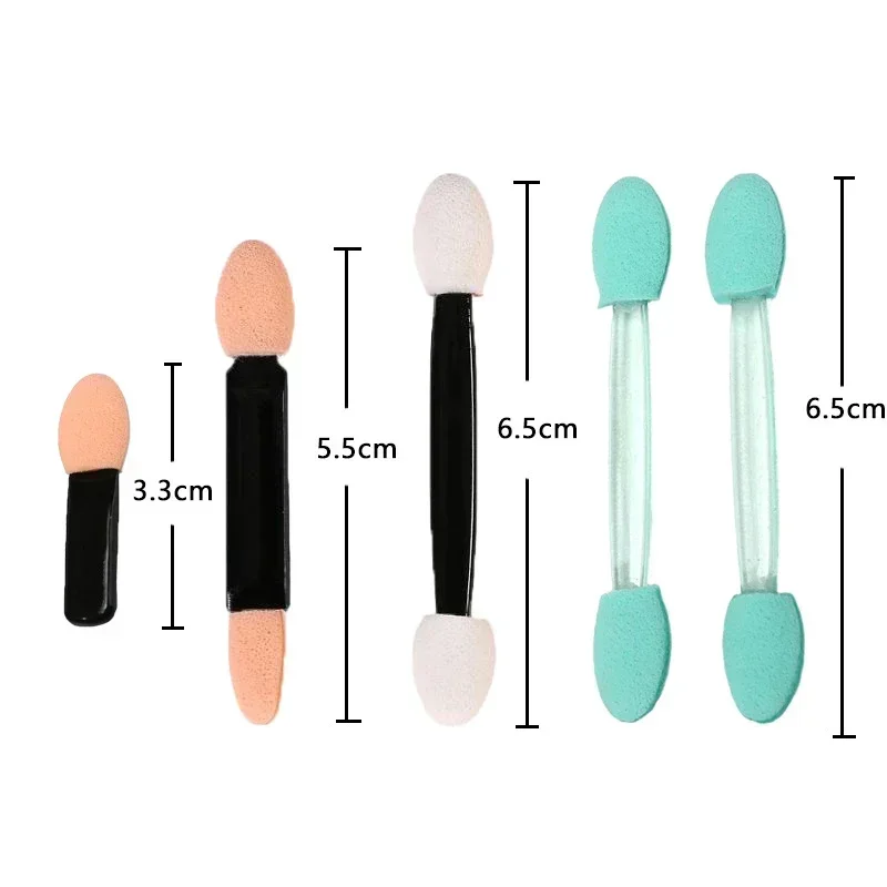 100 stücke 6,2 cm doppel köpfiger Lidschatten stift Latex schwamm Einweg-Lidschatten pinsel kleiner tragbarer Schönheits-Make-up-Werkzeug bürsten kopf