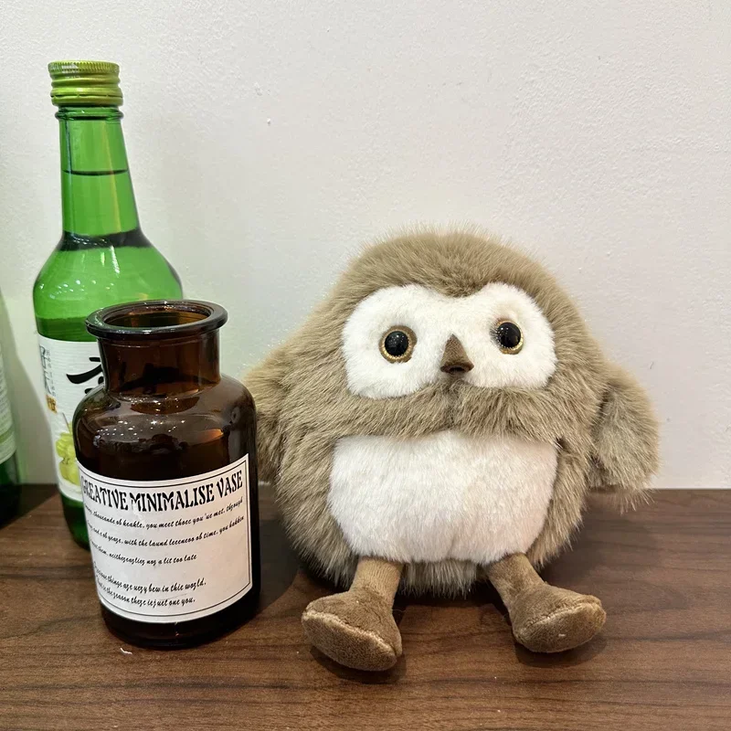 20 cm cartoon uil knuffel kleine gevulde cartoon vogel dier pluche pluche met benen schattig bruin zacht kussen kindercadeau