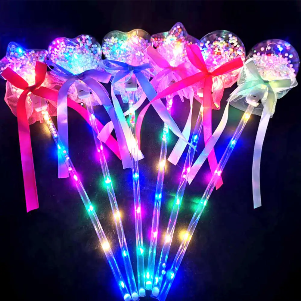 1Pc Luminous Fairy Stick Wave Ball Magic Stick Children's Glowing Toy  New Year Party Supplies Favors Push Small Gift for Kids