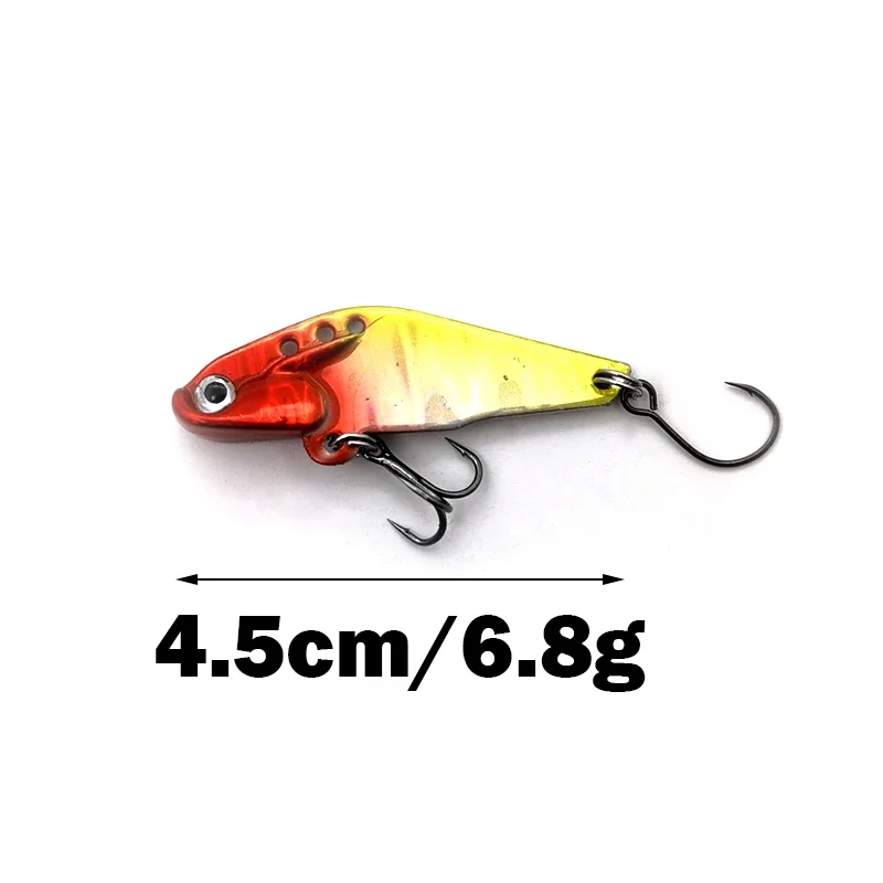 OUTKIT 2022 New Arrival 6 Colour Laser Metal VIB Fishing Lure Fishing Tackle Crankbait Vibration Spoon Spinner Sinking Bait