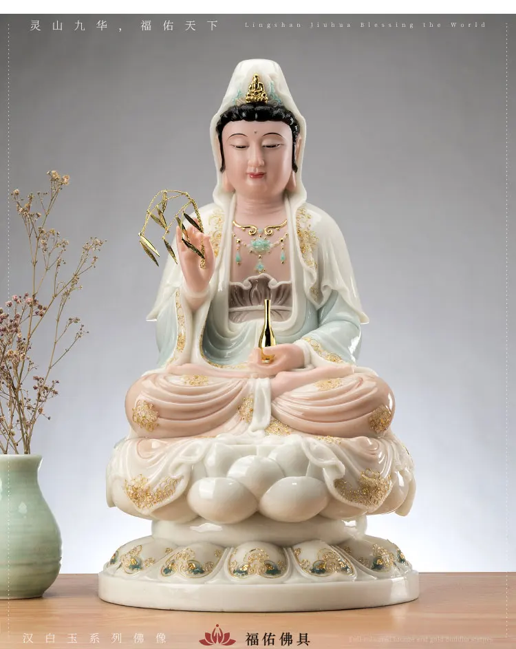 TOP High-grade Avalokitesvara Guan yin buddha statue HOME family Temple Worship Bless Patron saint God bring good luck Asia