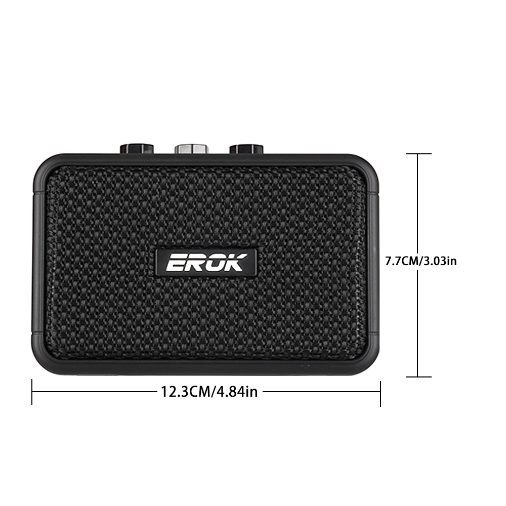 EROK 5W Electric Guitar Speaker Clean and Overdrive 2 Sound Effects Support BT/Headphone Connection Mini Amplifier