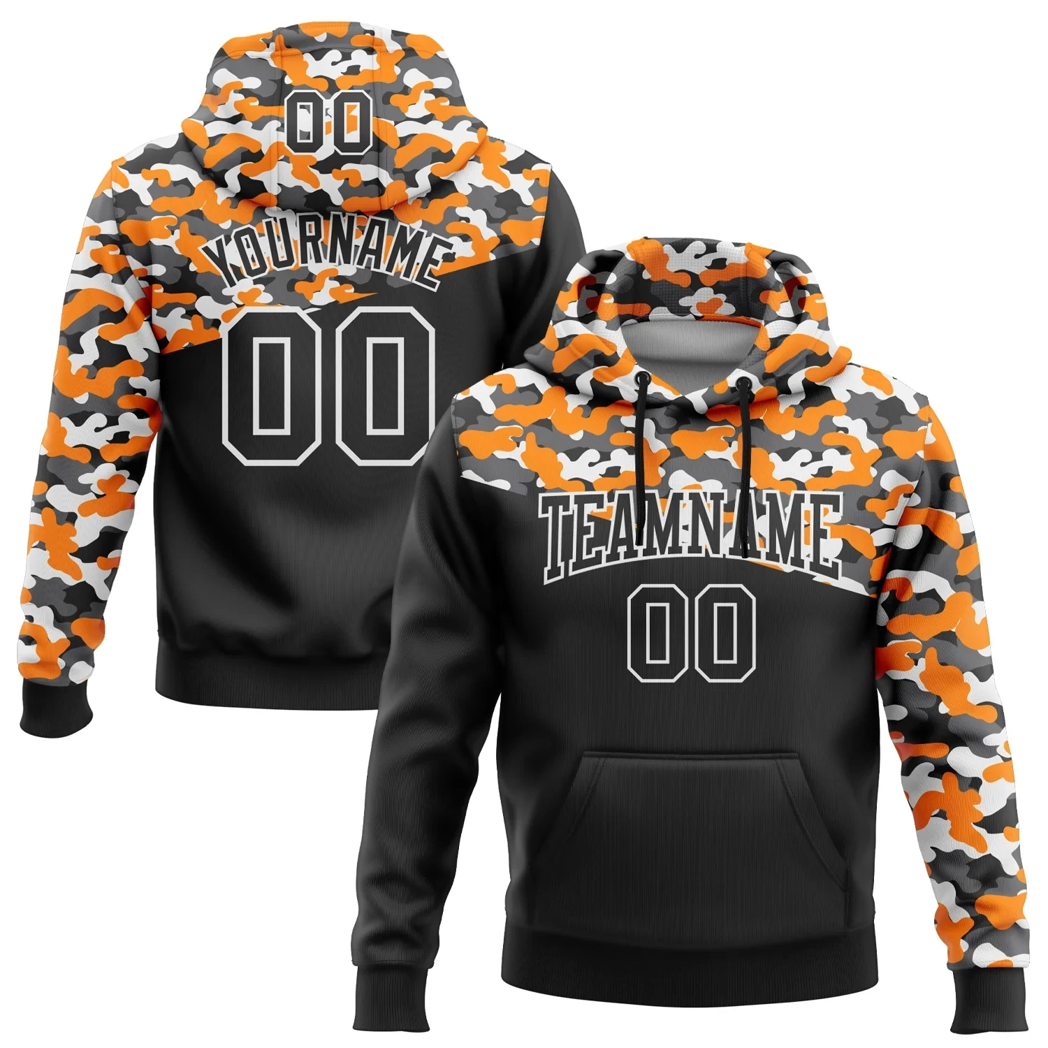 

Custom Camo 3D Printed Sports Pullover Sweatshirt Salute To Service Hoodie Custom Name Logo Number Hoodies