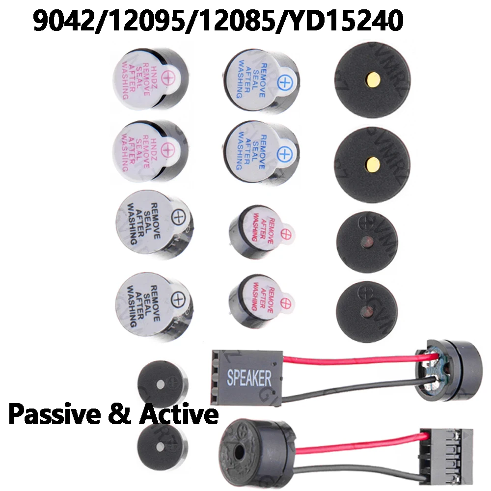 9042/12095/12085/YD15240 Series Passive & Active Electromagnetic Piezo Buzzer Assortment for Electronics & DIY