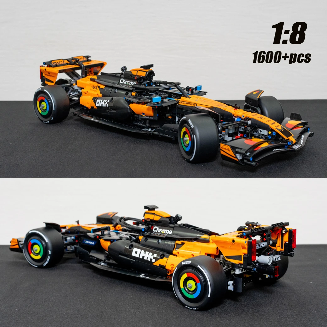 

Новый 2026 Технический классический спортивный автомобиль MCL39, 1675 деталей, оранжевый, конструктор MOC, набор для самостоятельной сборки, модель для мальчиков, подарки
