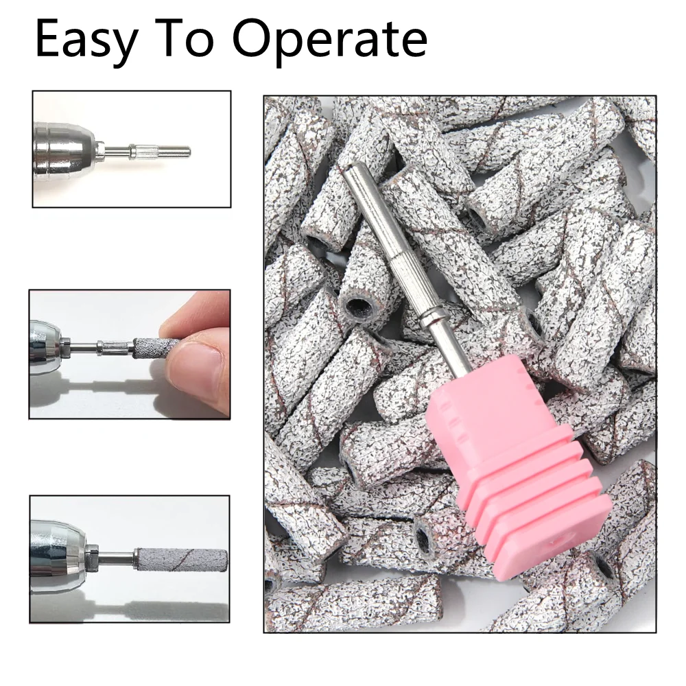 Nowy 50 SZTUK bardzo długich taśm szlifierskich Zebra Wiertło do paznokci Pielęgnacja stóp Polerowanie Manicure Żel do usuwania polskiego Narzędzia wymienne Obcinacz