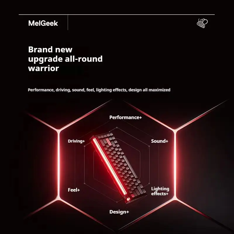 Melgeek Made68ultra+ Tastiera ad asse magnetico Rgb Magneto Asse viola Bassa latenza Alta velocità di legge Giochi Esports Tastiera meccanica