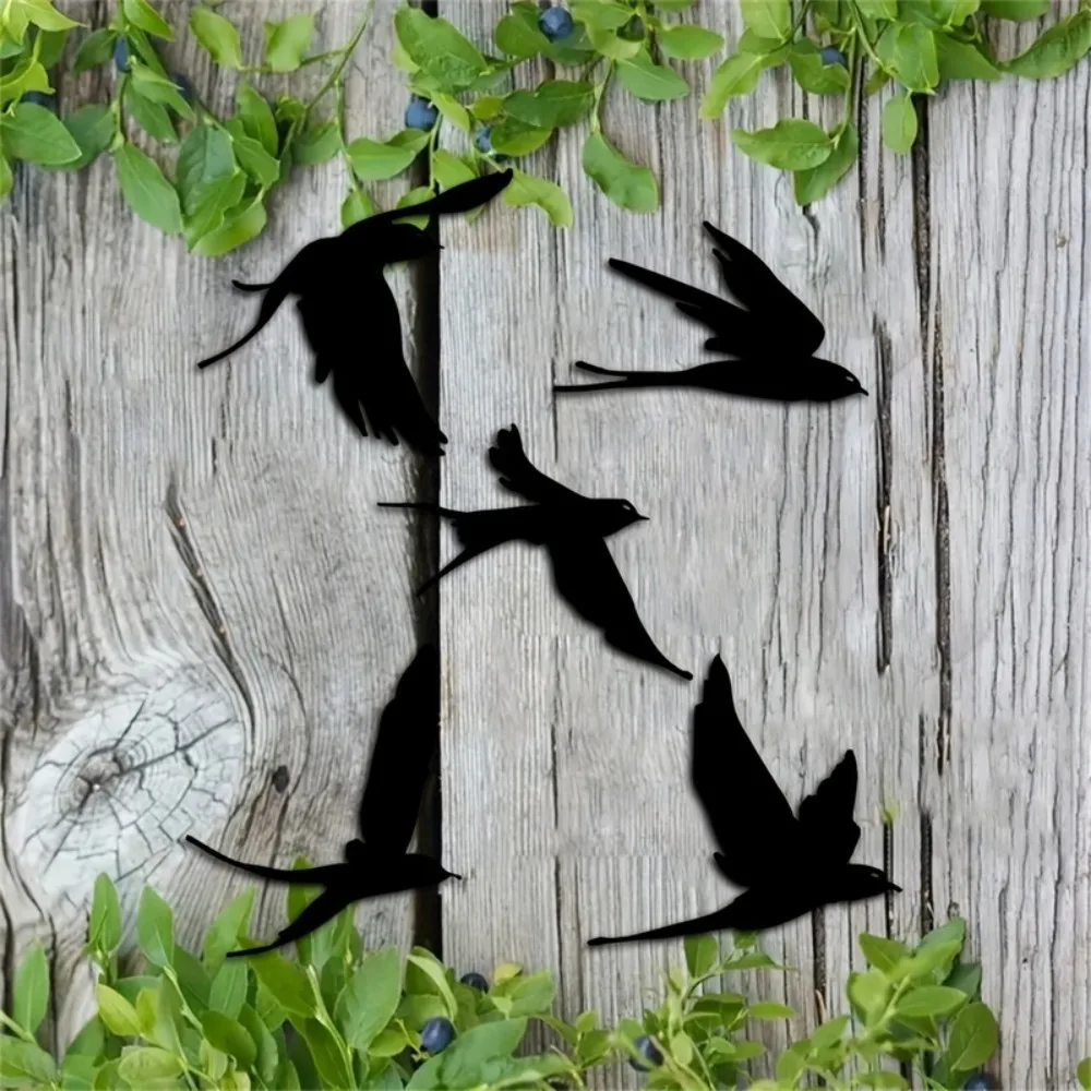 CIFBUY Iron Wall Art Bird Silhouette Metal Sculpture Hanging Plaque Rustproof Home Garden Patio Decor