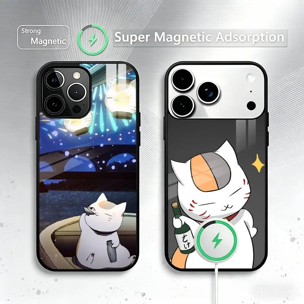 

Natsume Y-yuujinchou Nyanko Phone Case For iPhone17,16,15,14,13,12,11 Plus,Pro Supports Magnetic Wireless Charging