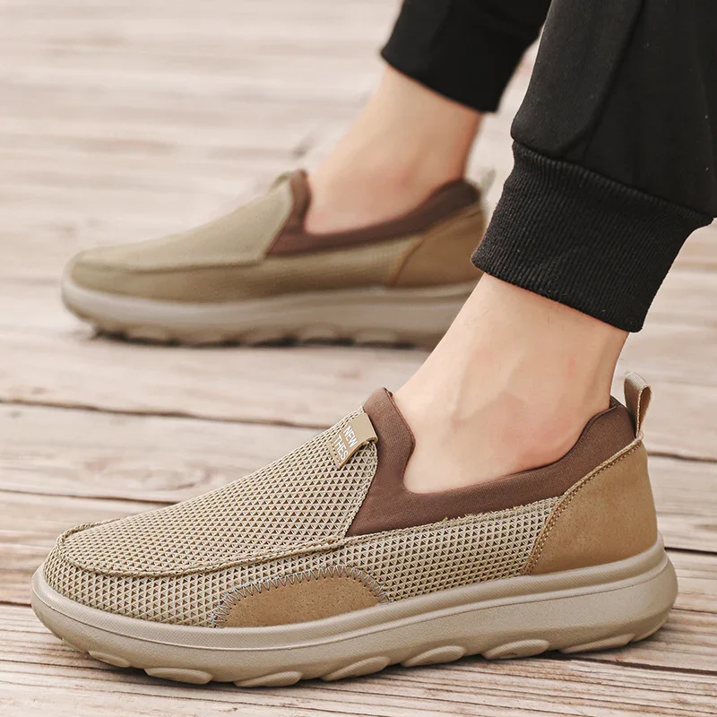 Men Casual Shoes Classic Loafers Anti-slip Soft Sole Breathable Flats Men Sneakers Outdoor Mesh Slip-on Driving Shoes Zapatillas