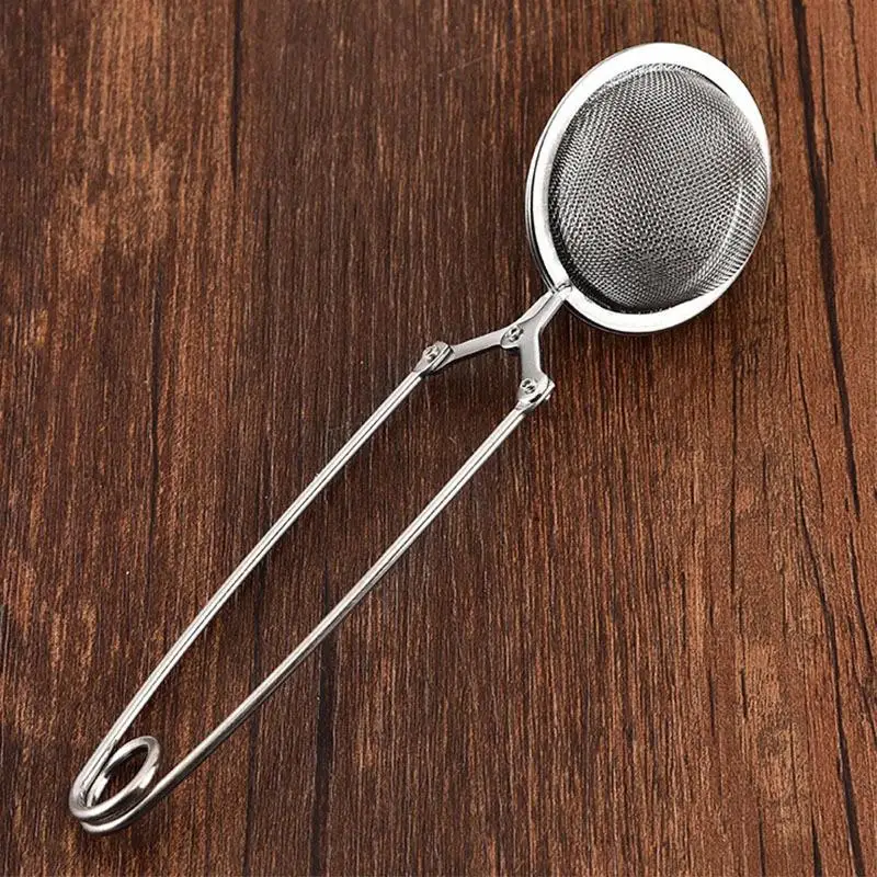 New 1PC Stainless Steel Tea Ball Infuser Filter Squeeze Leaves Herb Mesh Strainer Tea Infuser Reusable Teapot Gadgets