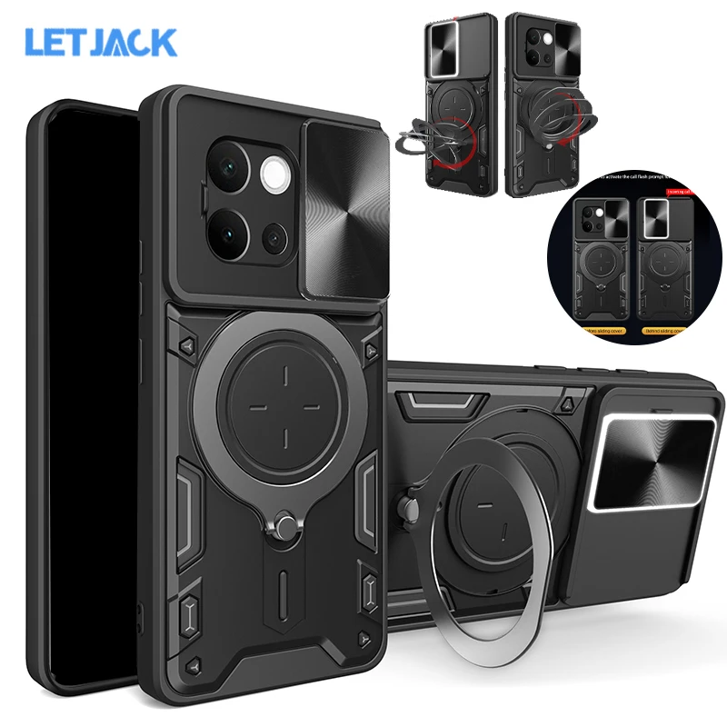 

Shockproof Armor Funda for Vivo V40 V30 V29 S19 S17 Pro Magnetic Holder Ring Stand Case for Vivo X80 Lite V21 V25 V25e Cover