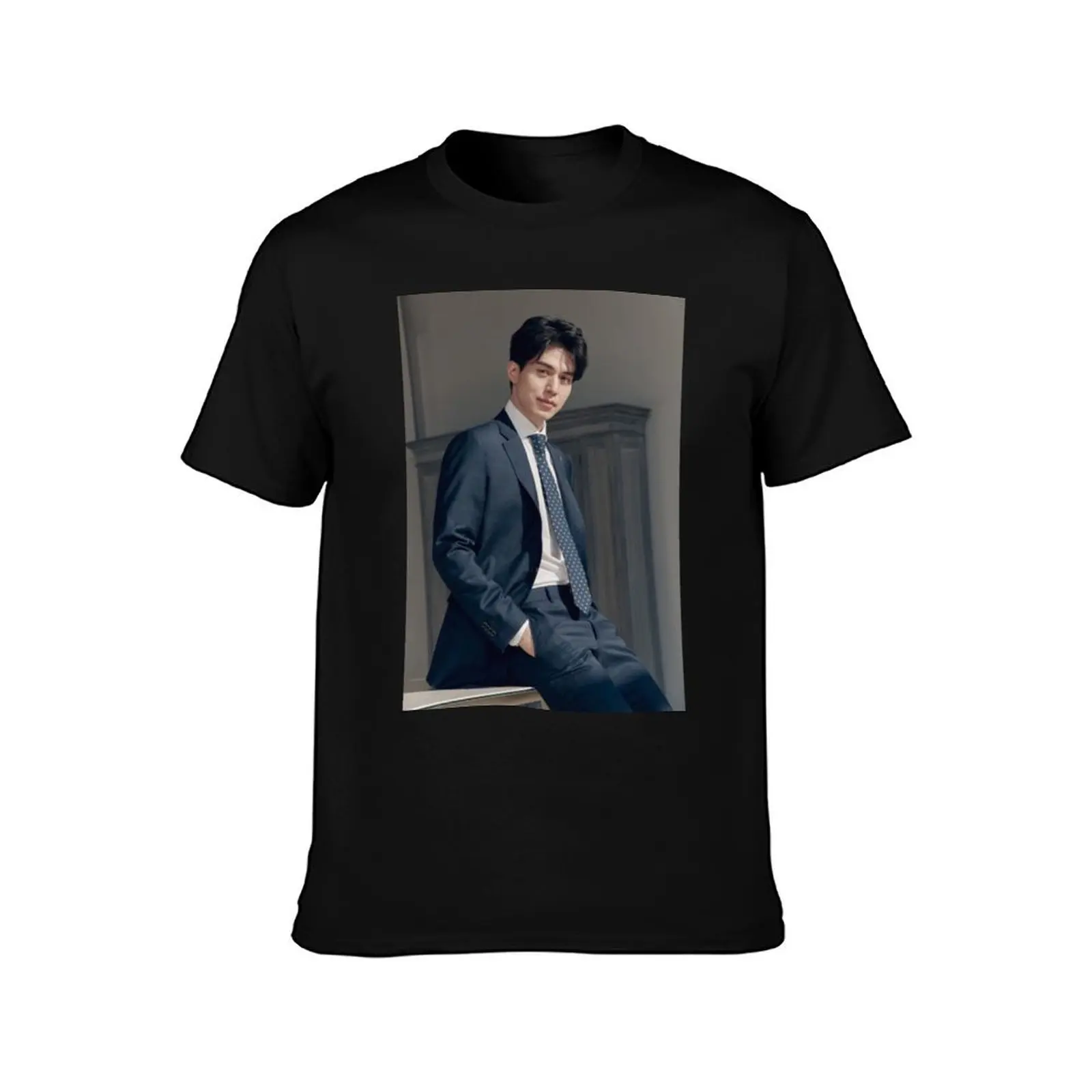 Lee Dong-wook T-Shirt Summer Casual Cotton Tee Oversized Streetwear Tops Vintage Graphic Print Loose Fit Short Sleeve