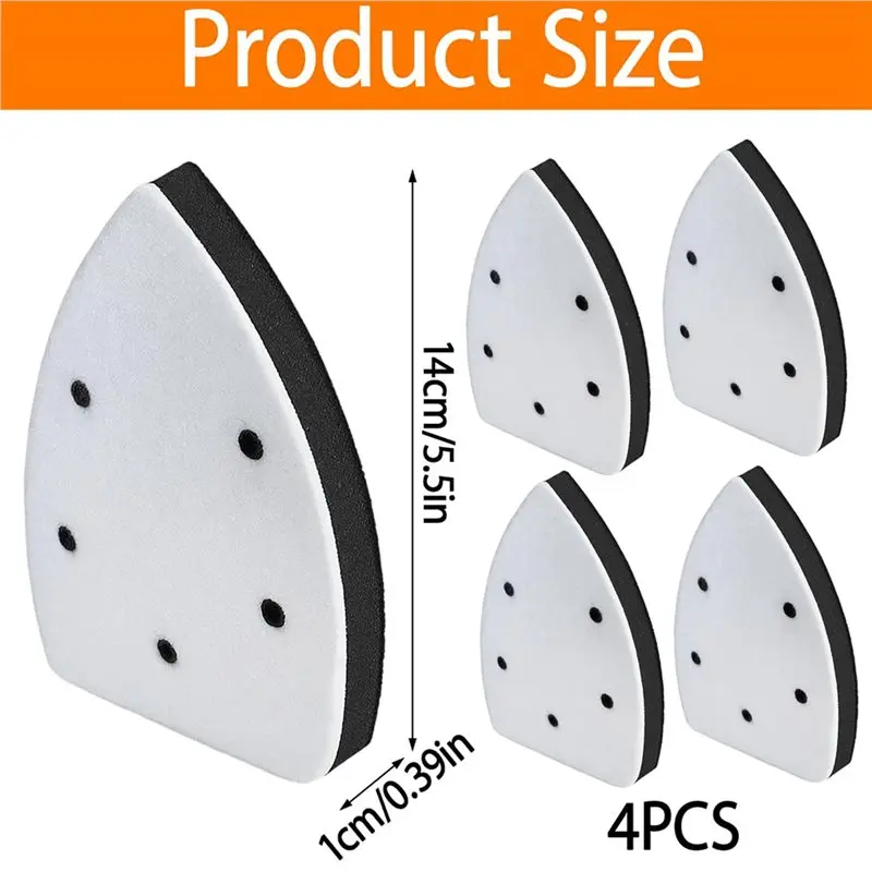 BMBY-8PCS Mouse Detail Sanding Interface Pad, 5 Holes Sand Paper Pad Foam Interface Sandpaper Backing Pad For Sander