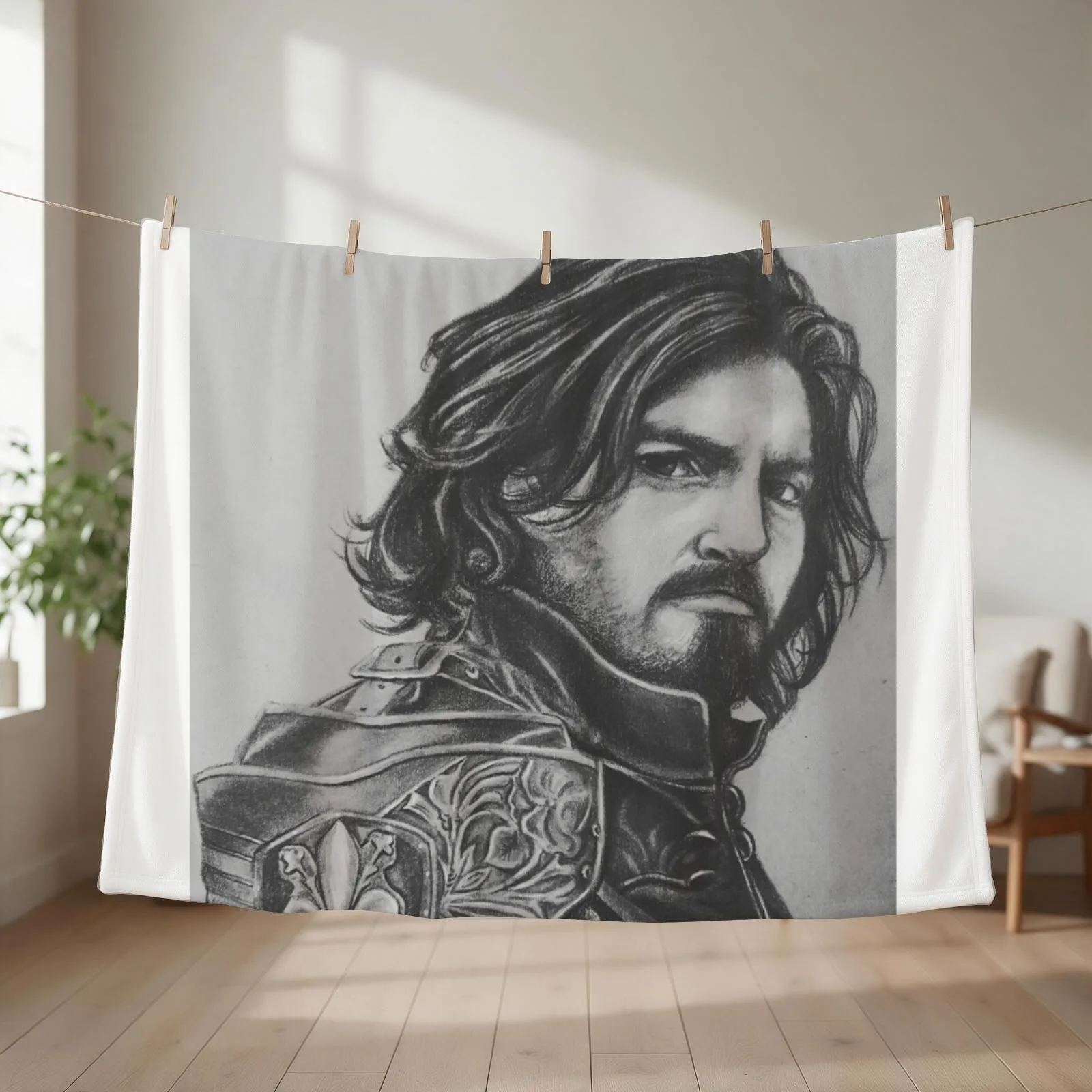 Captain Athos Throw Blanket couch cozy soft plush fuzzy picnic outdoor blanket