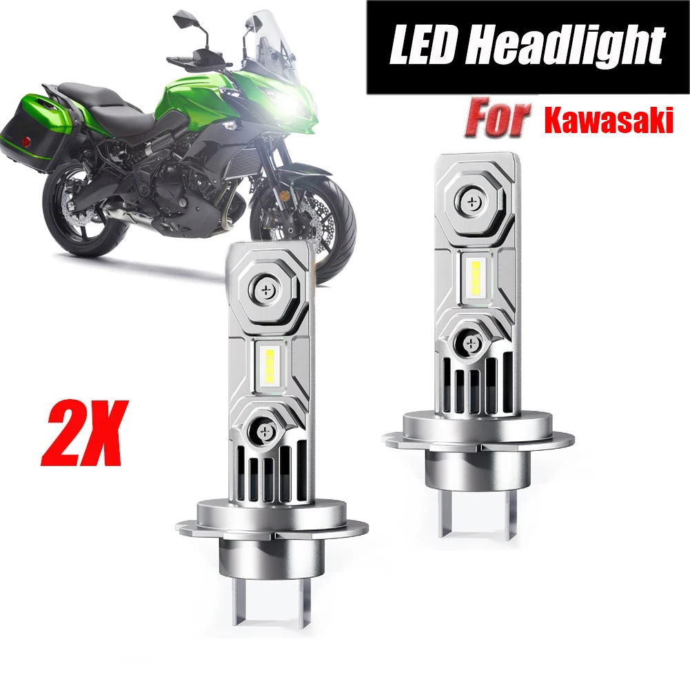 Motorcycle 60W White LED Headlight Bulbs 12000lm H7 For Kawasaki VERSYS 650 KLE650 2007 - 2021 2008 2009 2010 2011 2012 2013 201