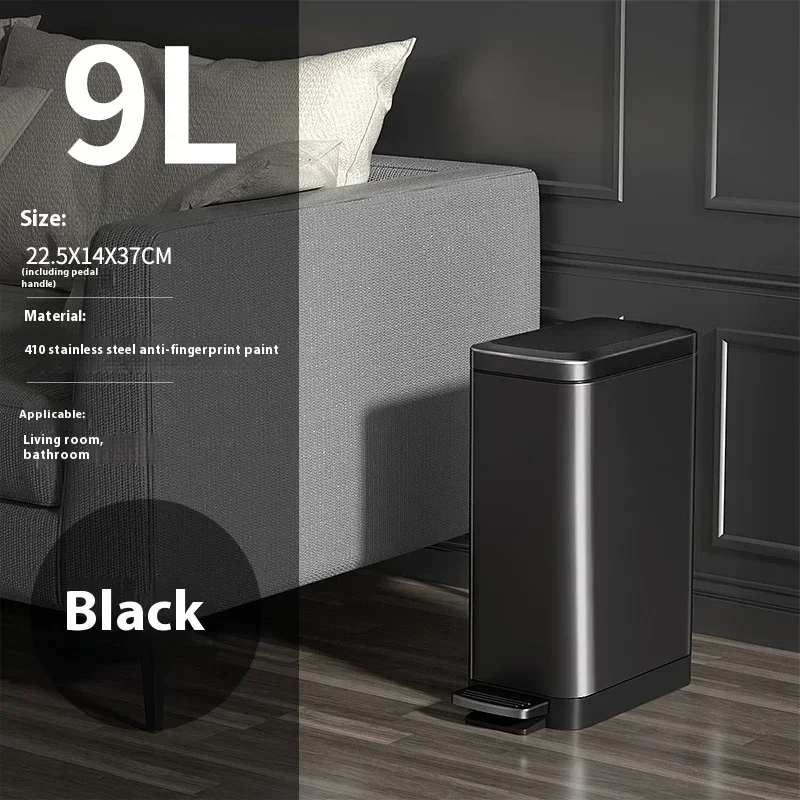 Trash Can Pedal Pail With Lid Stainless Steel Odor Resistant Home Trash Bin Kitchen Bathroom Large Capacity Garbage Can