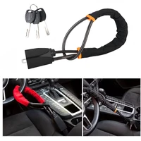Bloqueo antirrobo para volante de coche, bloqueo de Cable mejorado, dispositivo de seguridad de Cable de acero antirrobo seguro y confiable que se adapta a la mayoría de los coches