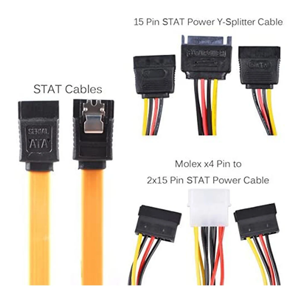 2.5 Inch SSD To 3.5 Inch Internal Hard Disk Drive Mounting Kit With SATA Data Cables And Power Cables (2 X SSD Bracket)