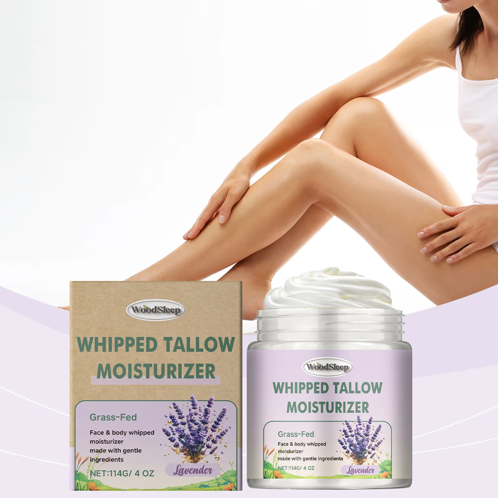 Lavender grass fed cow fat moisturizing cream deeply moisturizes and softens the skin, relieving dryness and moisturizing cream
