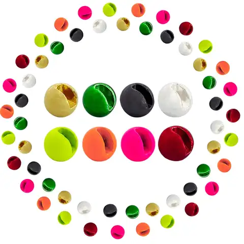 Aventik Eupheng25pc 2.5-4.5mm Tungsten Beads Fly Tying Material Nymph Most Density Slotted Beads Head Ball Fishing Accessory