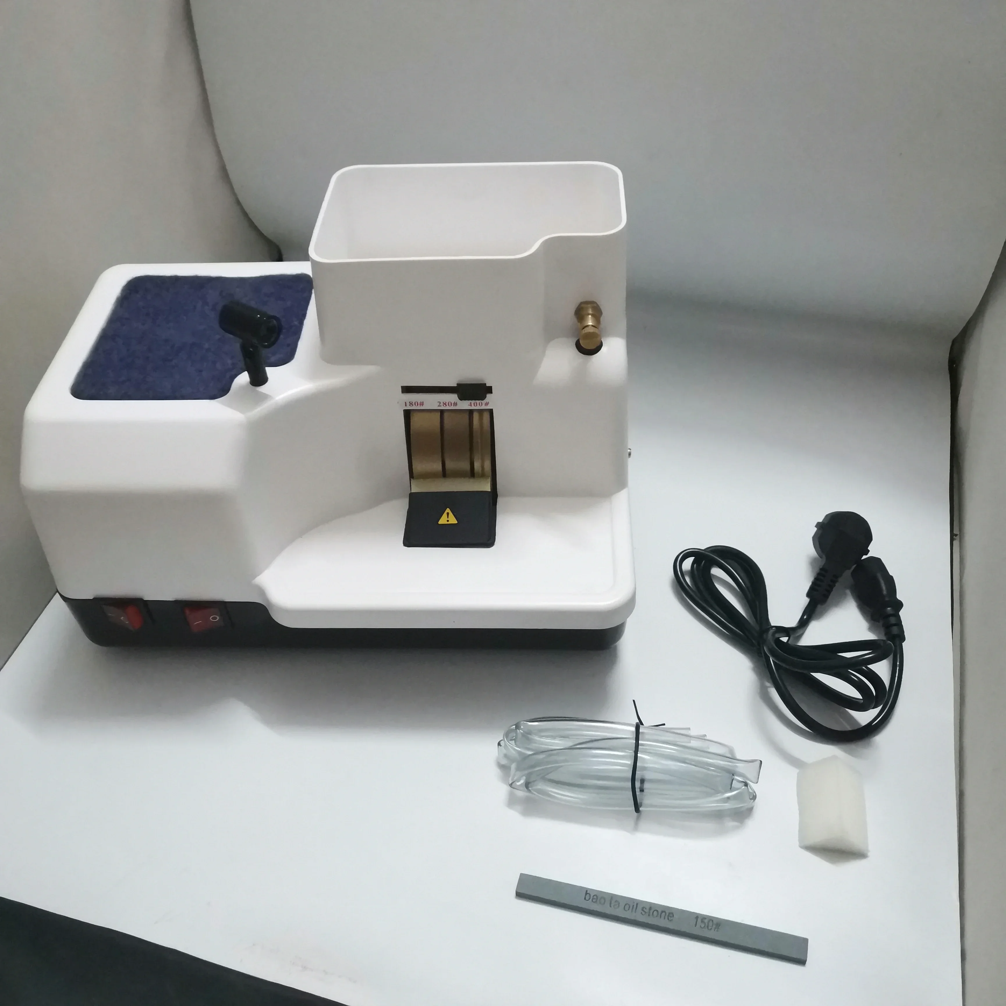 Optical Hand Edger | Manual Eyeglass Lens Grinder with 3 Wheels, AC Motor & LED Lamps 6A 110V/220V
