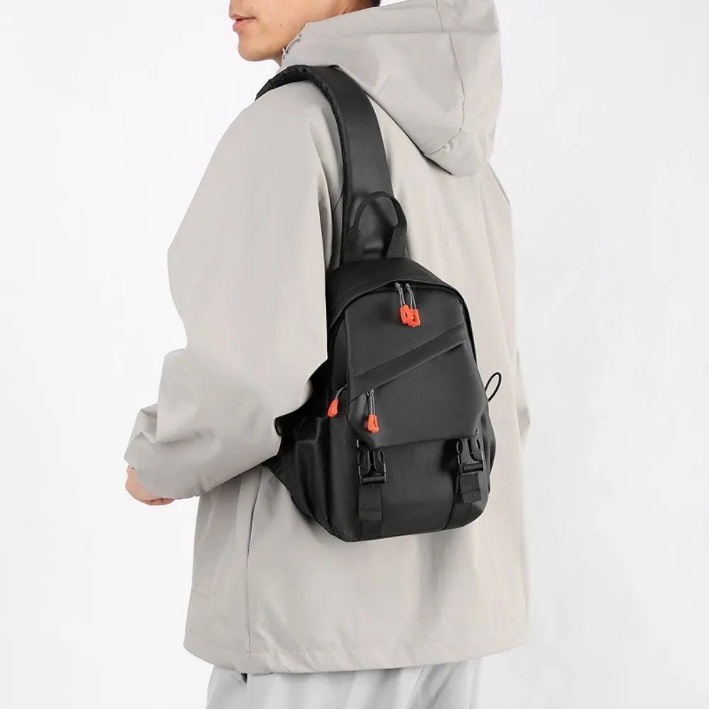 

Nylon Men's Chest Bag Breathable Multi Functional Outdoor Shoulder Bag Large Capacity Adjustable Strap Sports Walking Bag