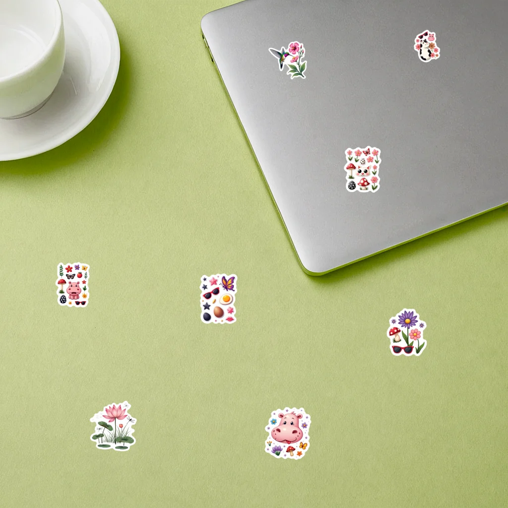 35 قطعة-70 قطعة ملصقات الأزهار الكرتون جميل الحيوان طبيعة الحيوان ملصقات مضحك ملصقات لحقيبة الثلاجة الهاتف الأمتعة DIY بها بنفسك #4