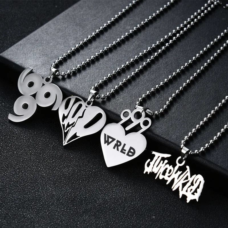 JUICE WRLD 999 Pendant Necklaces Singer Rapper Letter Name Chain Necklace Fans Memorial Jewelry Gifts for Men Women Accessories