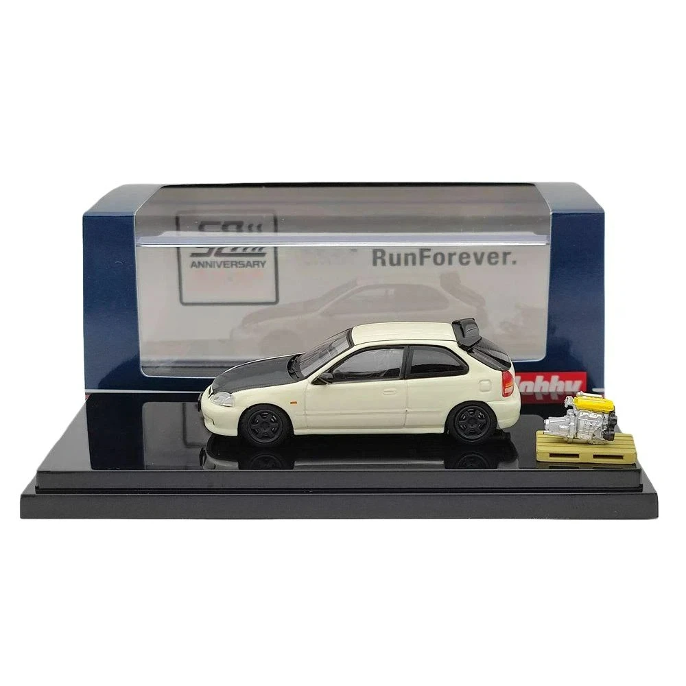 Hobby Japan 1/64 for TYPE R (EK9) With Engine Display Model White HJ642016EW Diecast Toys Car Models Hobby Collectible Gifts