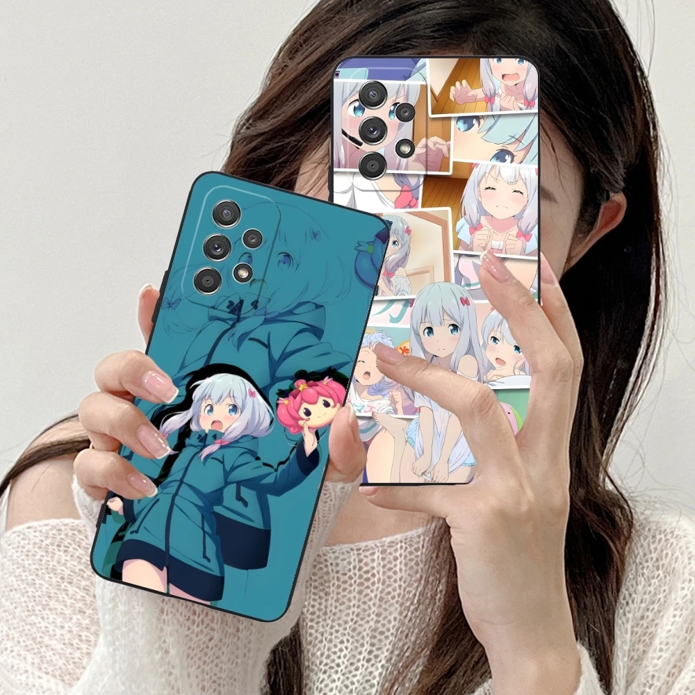 Eromanga Izumi Sagiri Mobile Phone Case for Samsung Galaxy A91 73 71 70 54 53 52 34 24 23 21 S 5G Black Soft Phone Cover Shell