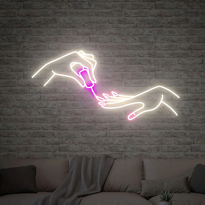 Nails Neon Sign Custom Nail Neon Light Hand Neon Signs Nail Salon Decor Beauty Salon Sign Nail Studio Wall Art Personalized Neon