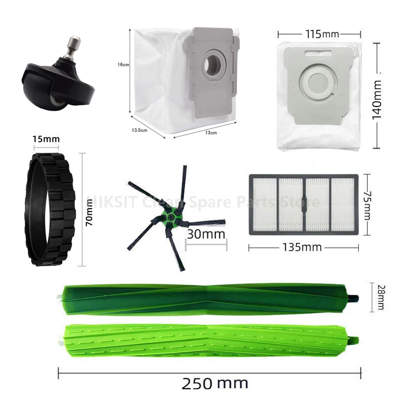 Hepa Filter Main / Side Brush Dust Bag Spare Parts For iRobot Roomba S9 9150 / S9+ Plus 9550 Robot Vacuum Cleaner Accessories