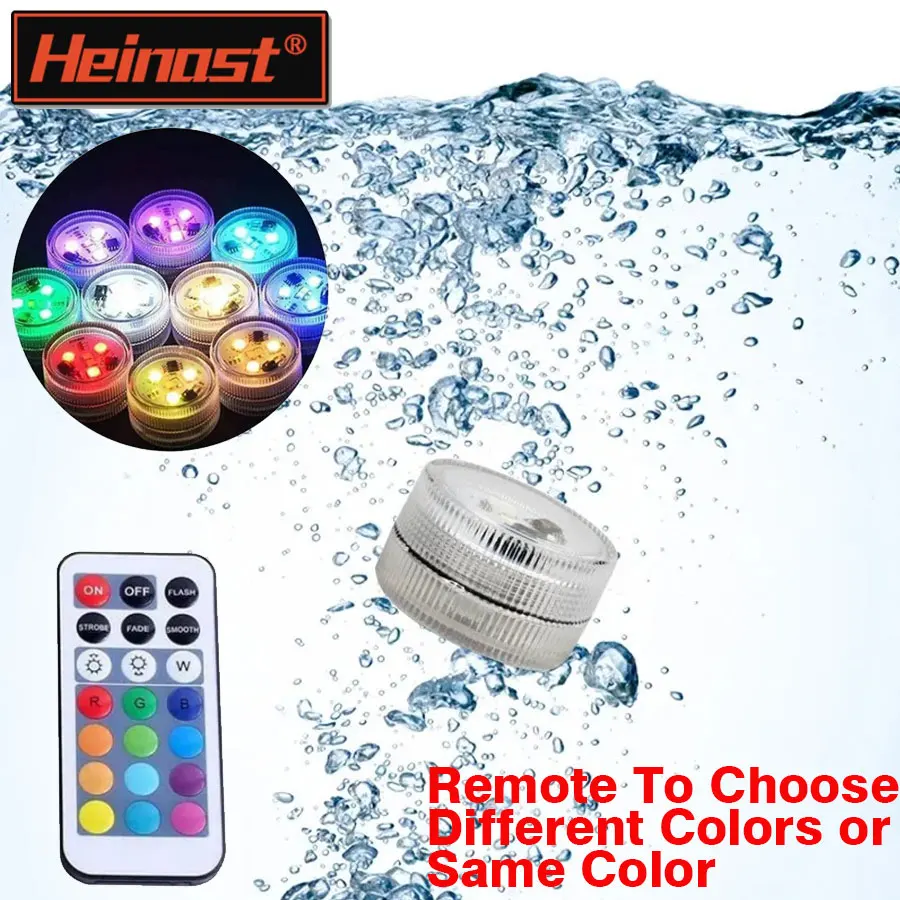 

Battery Operated LED Underwater Lights Remote 16 Colors Submersible Light RGB Tea Lamp for Weeding Xmas Valentine's Day Party