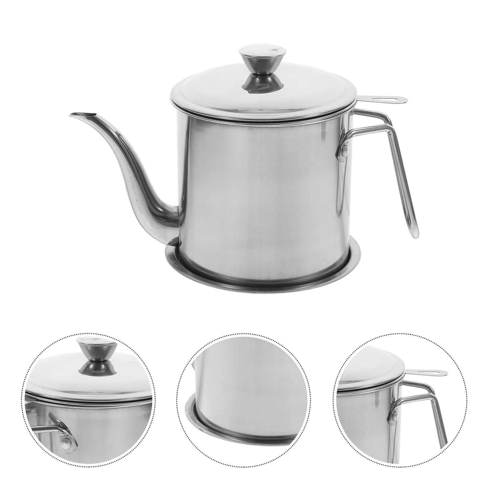 

1Set Stainless Steel Oil Container Large Capacity Grease Strainer Kitchen Storage Pot Easy Grip Handle for Cooking Oil
