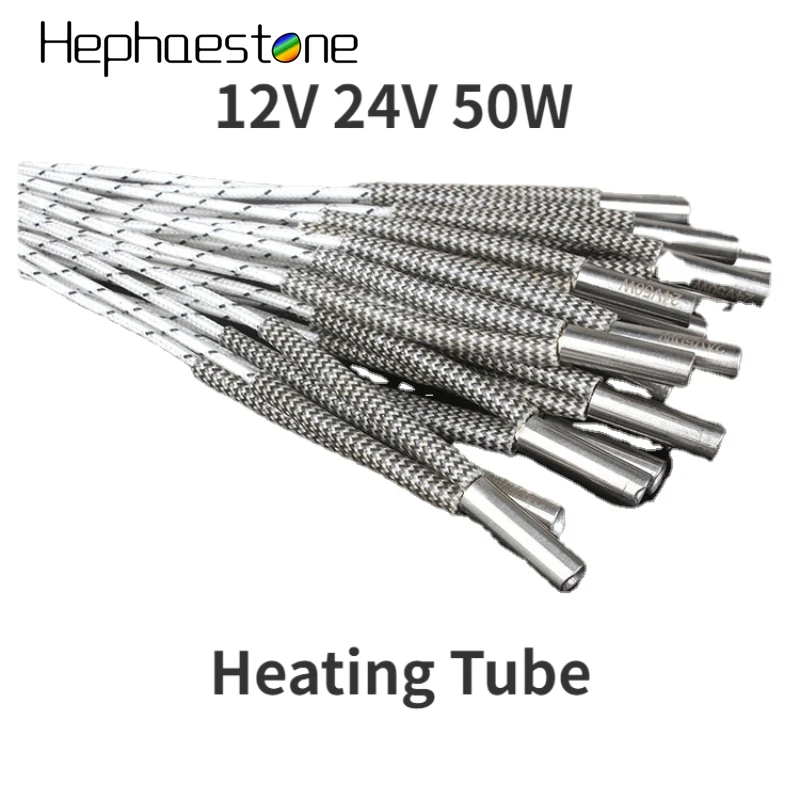 

1M Heating Tube 6*20mm 12V 24V 50W Ceramic Cartridge Heater Reprap Mendel for Hotend Cable Printhead Induction Heater Element