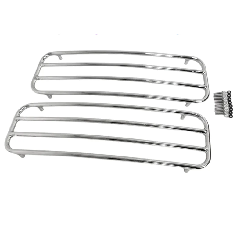 

1Pair Motorcycle Chrome Hard Saddlebags Top Rails Trim Cover For Touring 1993-2013 Hard Saddlebags Top Rails