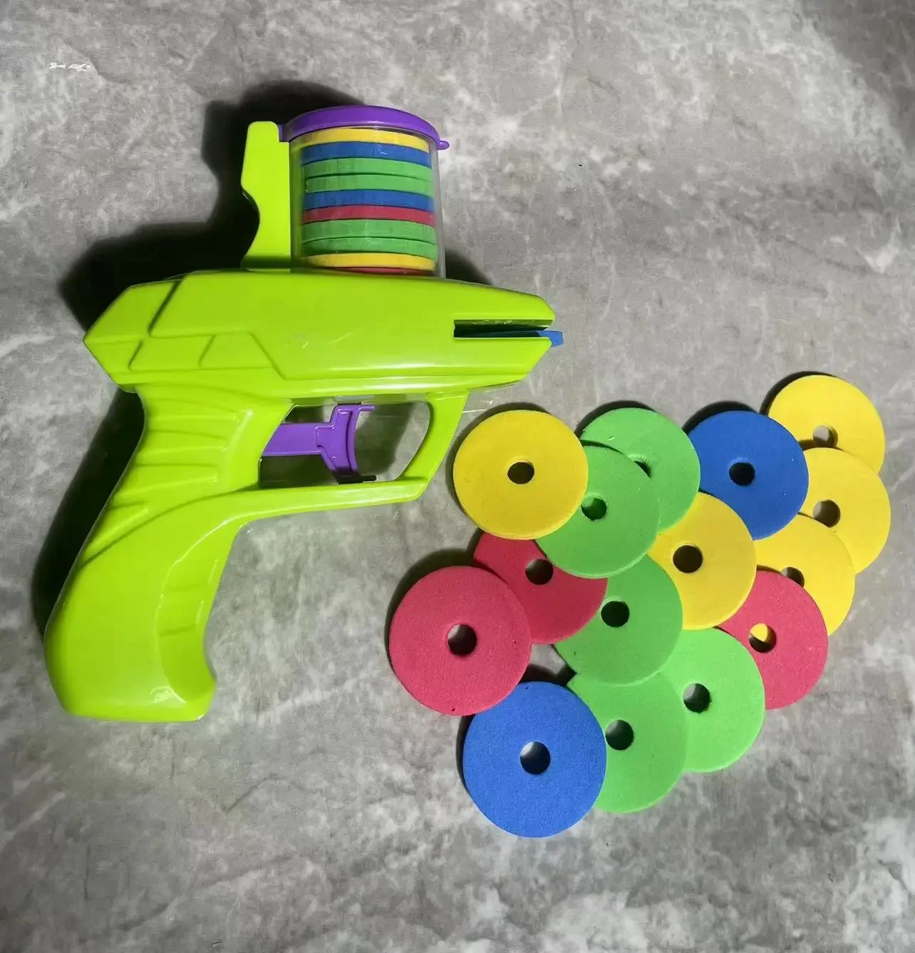 Children\'S UFO Radish Gun Toy Bullet Gun Safety EVA Frisbee Outdoor Toy Bullet Battle Interesting Interactive Decompression Toys