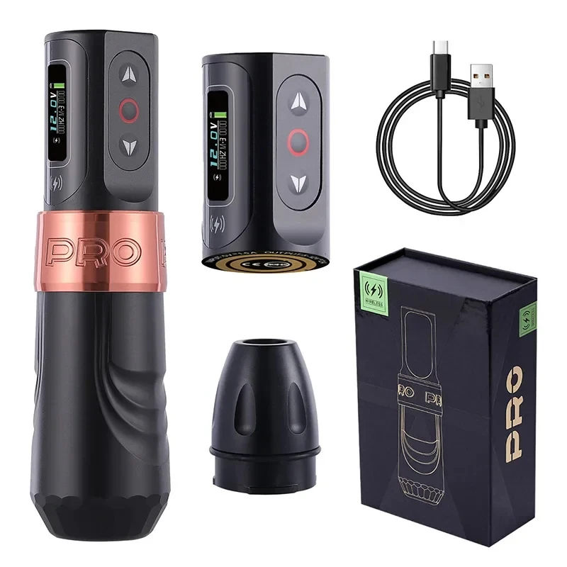 

1pc Hot Wireless Tattoo Machine Complete Rotaty Pen LCD Display Tattoo Eyebrow Battery Pen Set With 2PC Power For Body Artist