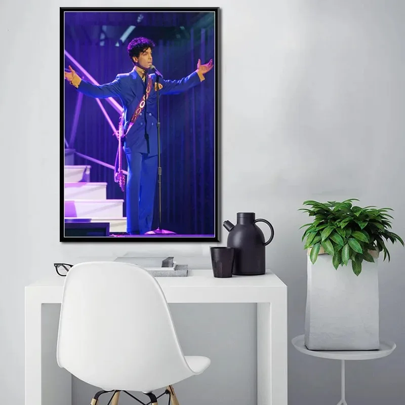 Prince Rogers Nelson Black White Rock Music Singer Star Art Canvas Painting Poster Wall Home Decor