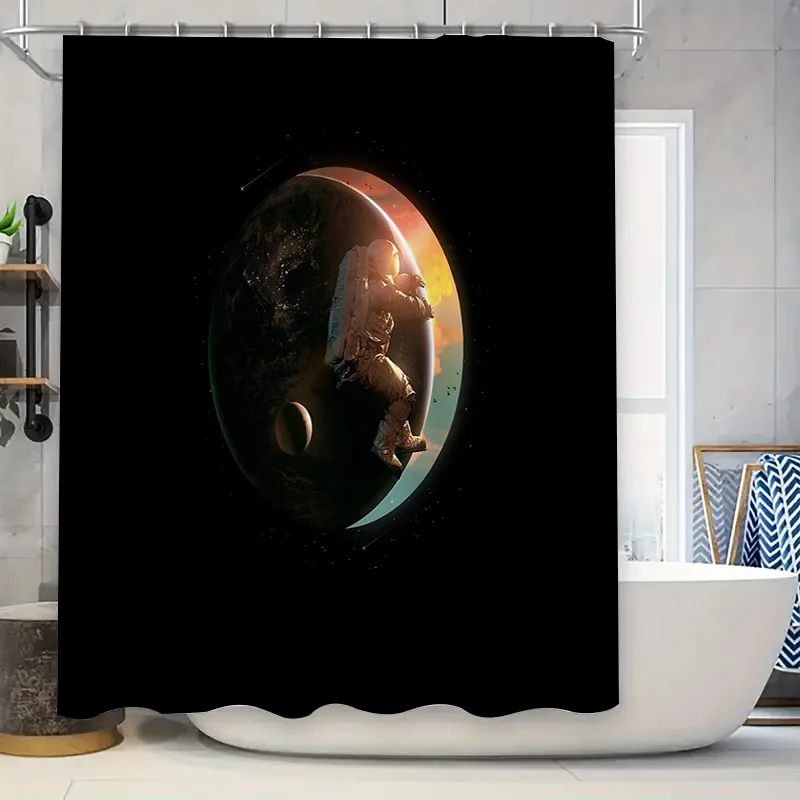 

Galaxy Space Curtain Nebula Starry Sky Shower Curtain Deep Sea Ocean Universe Home Decor Backdrop