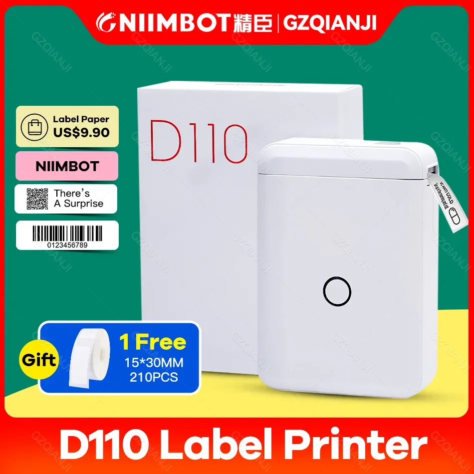 Niimbot D110 Paper Sticker Wireless Label Printer Pocket Handheld Printer Thermal Price Label Sticker Marker Home Office USE