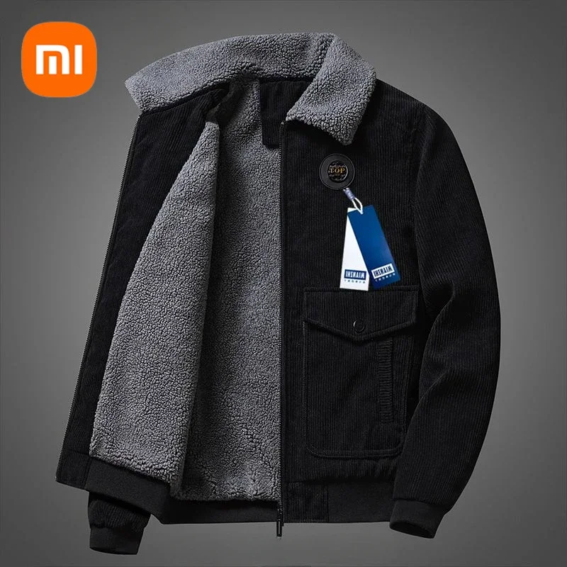 New Xiaomi Jacket Corduroy Padded Thickened Lining Fall and Winter Warm Windproof Cold Comfort Soft Tide Men Casual Jacket