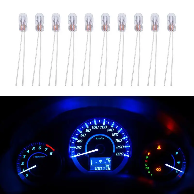 10 Pcs Automobile Instrument Light T3 Light Bulb Car ABS 12V 30MA For All Models Dashboard Lights Warm White Light Car Accessor