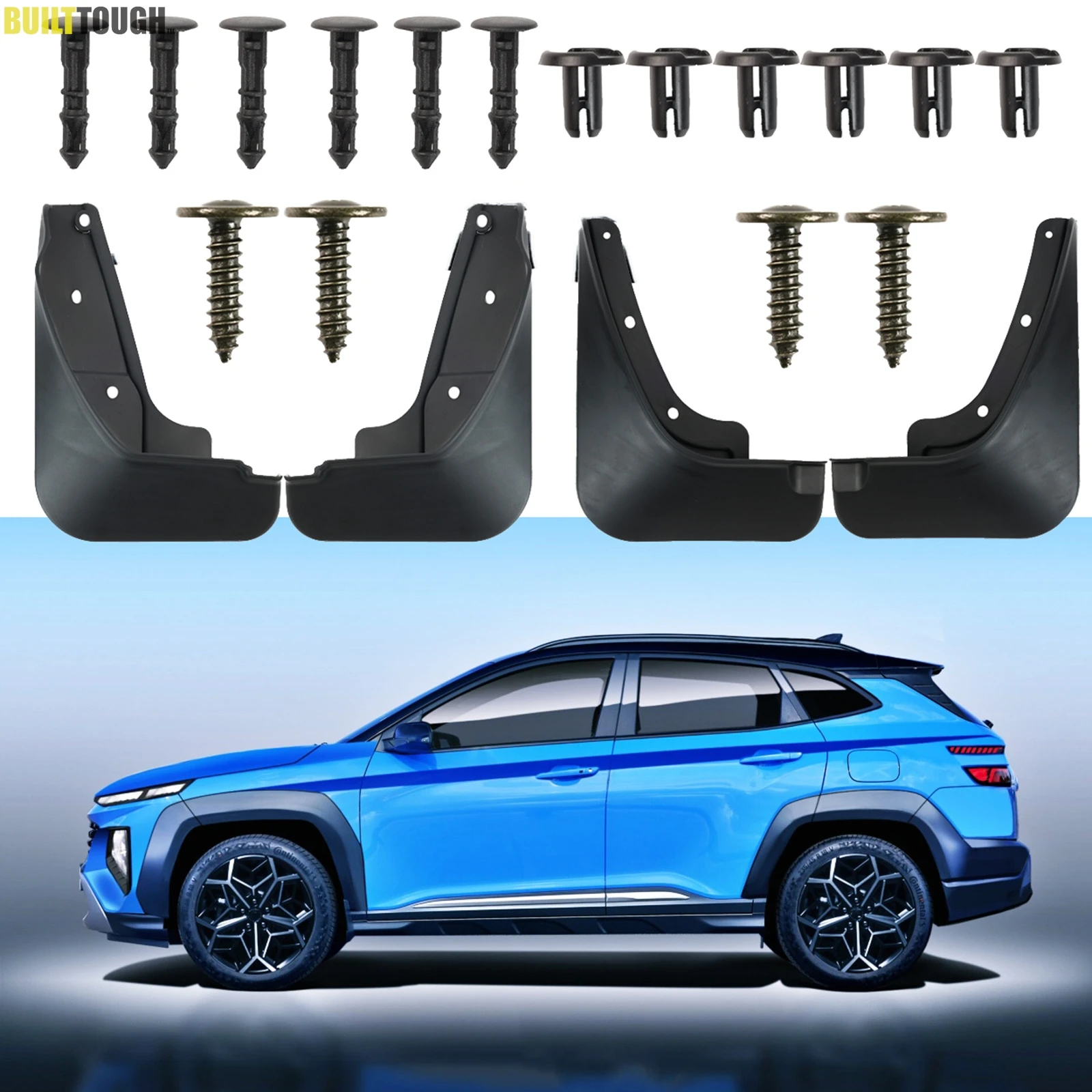 4Pcs For Hyundai Kona Kauai Splash Guards mudguards Fenders Mudflaps Mud Flaps Mud Guards Front Rear Car Accessories 2023-2025